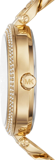 Michael Kors Catelyn Crystals Gold Dial Gold Steel Strap Watch For Women - MK4674
