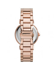 Michael Kors Catlin Black Dial Rose Gold Steel Strap Watch for Women - MK3339