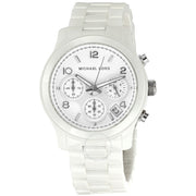 Michael Kors Runway White Ceramic Dial White Steel Strap Watch for Women - MK5161