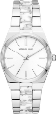 Michael Kors Channing Quartz White Dial Two Tone Steel Strap Watch For Women - MK6649