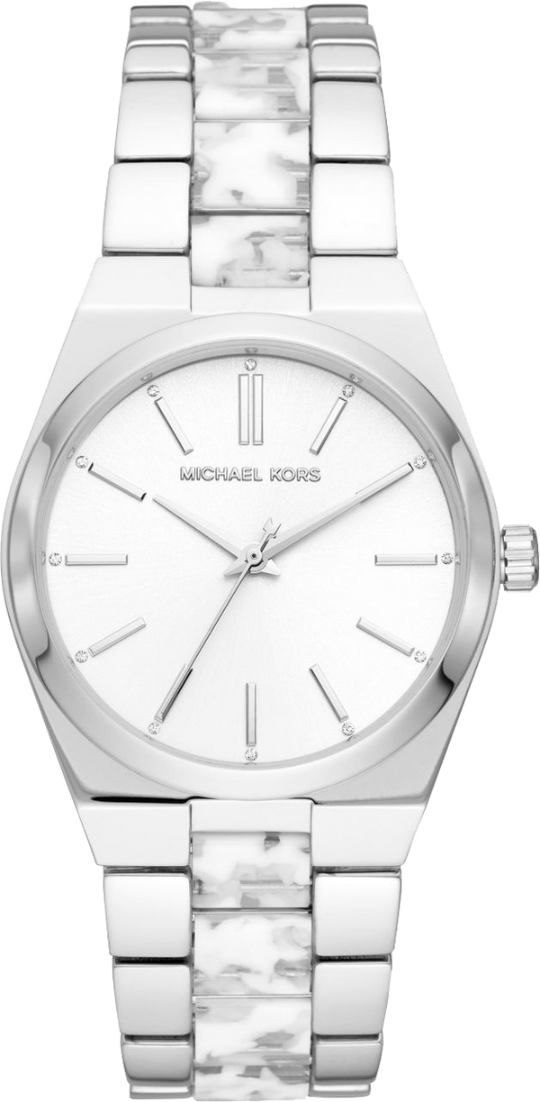 Michael Kors Channing Quartz White Dial Two Tone Steel Strap Watch For Women - MK6649