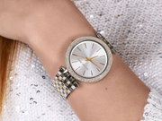 Michael Kors Darci Silver Dial Two Tone Steel Strap Watch for Women - MK3215