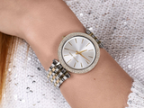 Michael Kors Darci Silver Dial Two Tone Steel Strap Watch for Women - MK3215