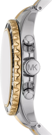Michael Kors Everest Chronograph Black Dial Two Tone Steel Strap Watch For Women - MK7209
