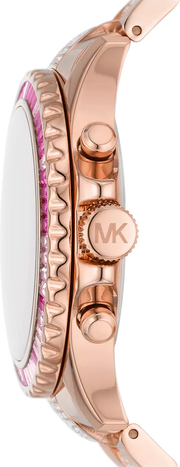 Michael Kors Everest Chronograph Rose Gold Dial Rose Gold Steel Strap Watch For Women - MK7211