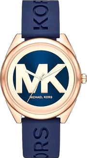 Michael Kors Janelle Three Hand Blue Dial Blue Rubber Strap Watch For Women - MK7140