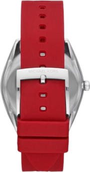 Michael Kors Janelle Three Hand Red Dial Red Rubber Strap Watch For Women - MK7144