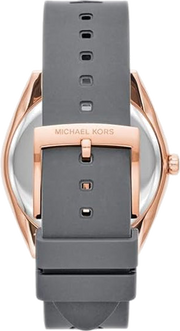 Michael Kors Janelle Three Hand Grey Dial Grey Rubber Strap Watch For Women - MK7314