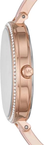 Michael Kors Jaryn Analog Rose Gold Dial Pink Steel Strap Watch For Women - MK4545