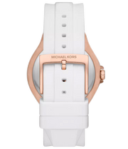 Michael Kors Lennox Three-Hand Crystals Dial White Silicone Strap Watch For Women - MK7248