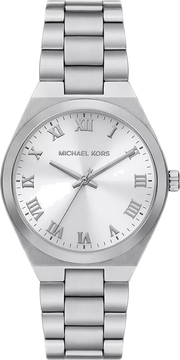 Michael Kors Lennox Three Hand Silver Dial Silver Steel Strap Watch For Women - MK7393