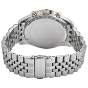 Michael Kors Lexington Chronograph Blue Dial Silver Steel Strap Watch For Men - MK8689
