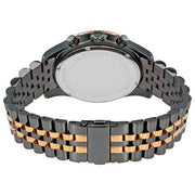 Michael Kors Lexington Chronograph Black Dial Two Tone Steel Strap Watch for Men - MK8561