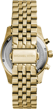 Michael Kors Lexington Chronograph Gold Dial Gold Steel Strap Watch for Women - MK5556