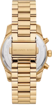 Michael Kors Lexington Mother of Pearl White Dial Gold Steel Strap Watch For Women - MK7241