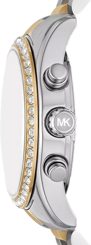 Michael Kors Lexington Chronograph Green Dial Two Tone Steel Strap Watch For Women - MK7303