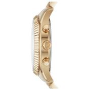 Michael Kors Lexington Chronograph Gold Dial Gold Steel Strap Watch For Men - MK8579