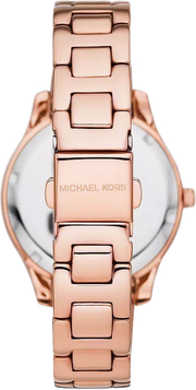 Michael Kors Liliane Three Hand Rose Gold Dial Rose Gold Steel Strap Watch For Women - MK4651