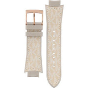 Michael Kors Sidney Chronograph White Dial Beige Leather Strap Watch For Women - MK6949