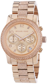 Michael Kors Runway Gold Dial Gold Steel Strap Watch for Women - MK5827