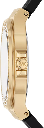 Michael Kors Mini Lennox Quartz Black Dial Black Silicone Strap Watch For Women - MK7281