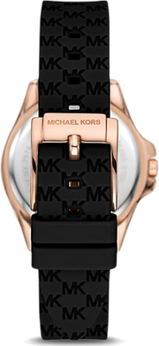 Michael Kors Mini Pilot Black Dial Black Silicone Strap Watch For Women - MK7373