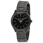 Michael Kors Mini Slim Runway Black Dial Black Steel Strap Watch for Women - MK3587