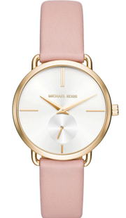 Michael Kors Portia Quartz White Dial Pink Leather Strap Watch For Women - MK2659