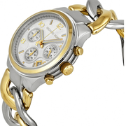 Michael Kors Runway White Dial Two Tone Steel Strap Watch for Women - MK3199