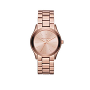 Michael Kors Mini Slim Runway Chronograph Quartz Rose Gold Dial Rose Gold Steel Strap Watch For Women - MK3205
