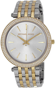 Michael Kors Darci Silver Dial Two Tone Steel Strap Watch for Women - MK3215