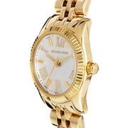 Michael Kors Lexington Quartz Silver Dial Gold Steel Strap Watch For Women - MK3229