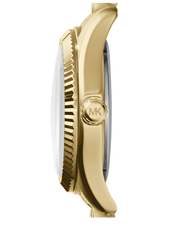 Michael Kors Lexington Quartz Blue Dial Gold Steel Strap Watch For Women - MK3271