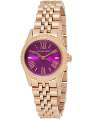 Michael Kors Lexington Quartz Pink Dial Rose Gold Steel Strap Watch For Women - MK3273