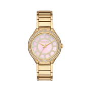 Michael Kors Kerry Mother of Pearl Dial Gold Steel Strap Watch for Women - MK3396
