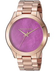 Michael Kors Runway Pink Dial Rose Gold Steel Strap Watch for Women - MK3550