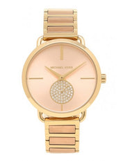 Michael Kors Portia Rose Gold Dial Two Tone Steel Strap Watch for Women - MK3706