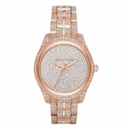 Michael Kors Lauryn Crystals Rose Gold Dial Rose Gold Steel Strap Watch For Women - MK3931