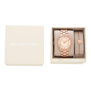 Michael Kors Lauryn Mother of Pearl Dial Rose Gold Dial Rose Gold Steel Strap Watch For Women - MK4491