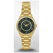 Michael Kors Lauryn Analog Green Dial Gold Steel Strap Watch for Women - MK4737