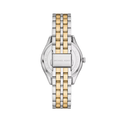Michael Kors Harlowe Three-Hand Crystals White Dial Two Tone Steel Strap Watch for Women - MK4811