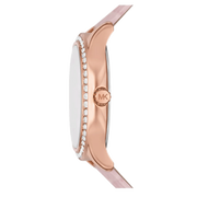 Michael Kors Sage Three-Hand Mother of Pearl Pink Dial Pink Leather Strap Watch for Women - MK4820