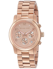 Michael Kors Runway Chronograph Rose Gold Dial Rose Gold Steel Strap Watch for Women - MK5430