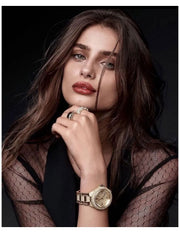 Michael Kors Camille Diamonds Gold Dial Gold Steel Strap Watch for Women - MK5720
