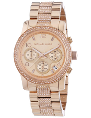 Michael Kors Runway Gold Dial Gold Steel Strap Watch for Women - MK5827