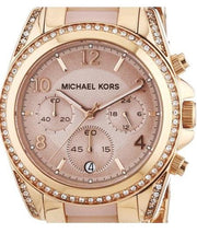 Michael Kors Blair Chronograph Rose Gold Dial Two Tone Steel Strap Watch for Women - MK5943