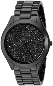 Michael Kors Kinley Silver Dial Black Steel Strap Watch for Women - MK5999