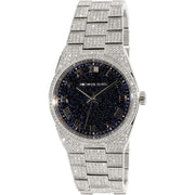 Michael Kors Channing Diamonds Black Dial Silver Steel Strap Watch for Women - MK6089