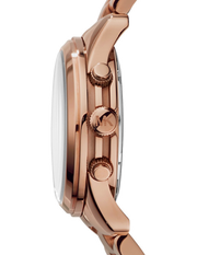 Michael Kors Runway Chronograph Purple Dial Rose Gold Steel Strap Watch For Women - MK6163