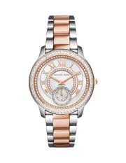Michael Kors Madelyn Silver Dial Two Tone Steel Strap Watch for Women - MK6288
